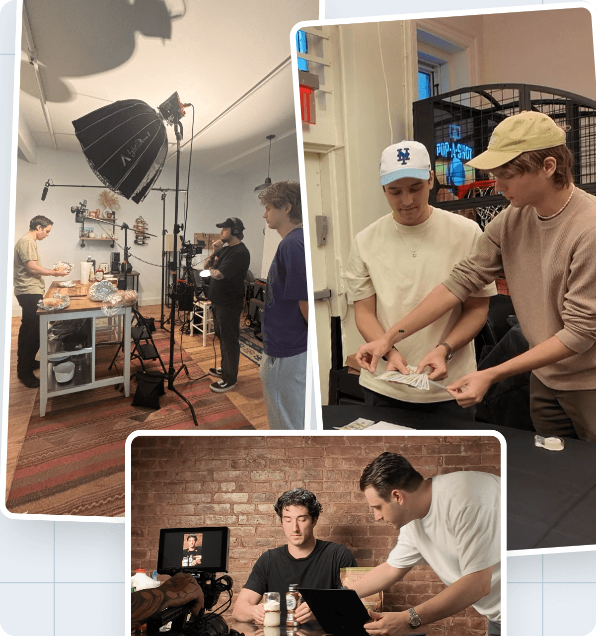The Social Alchemy team working together in the studio.