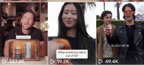 BERO TikTok results grid showing multiple strong-performing posts.